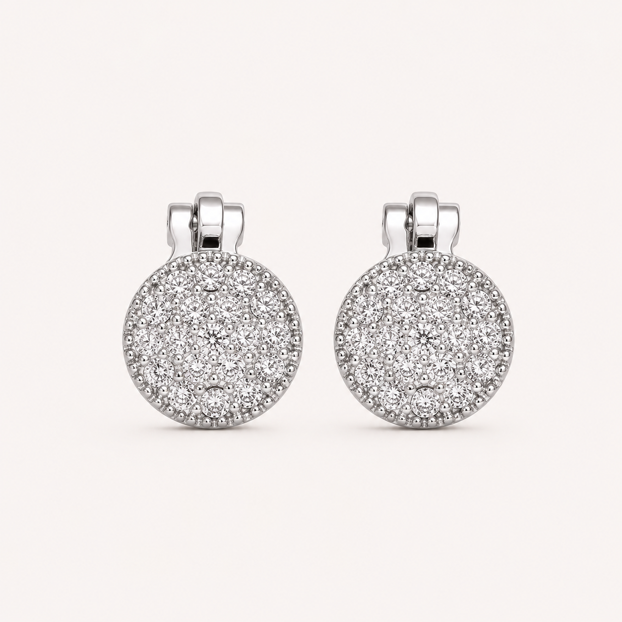 Éclat Circle Gold-Tone Zircon Clip-On Earrings