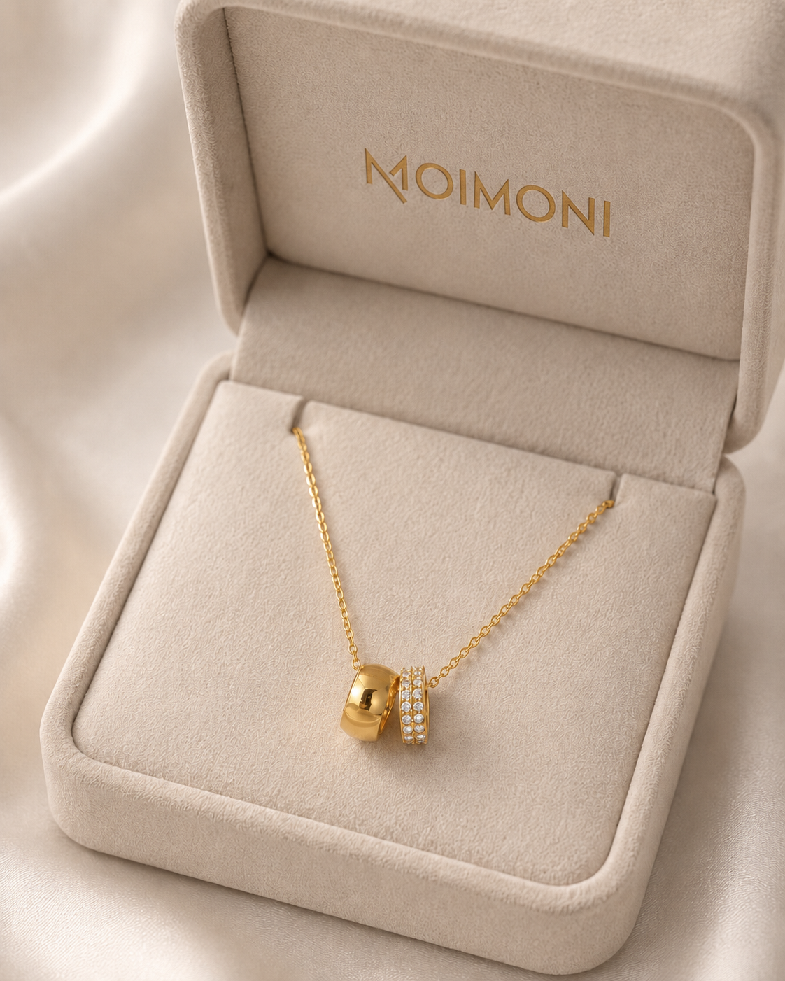 Pavé Duo Charm Necklace