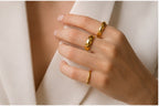 Elegant Minimalist Gold Rings Set