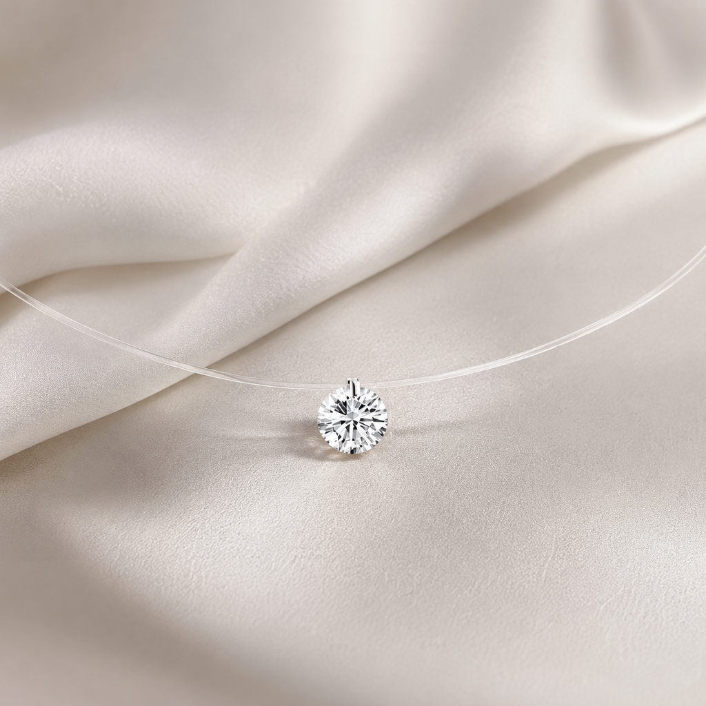 S925 Sterling Silver Invisible Moissanite Clavicle Necklace