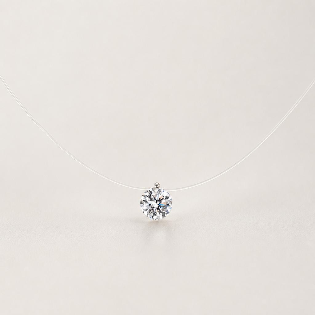 S925 Sterling Silver Invisible Moissanite Clavicle Necklace