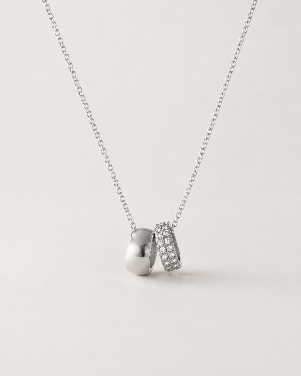 Pavé Duo Charm Necklace