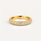 S925 Sterling Silver Pavé Moissanite Band Ring – Platinum Plated