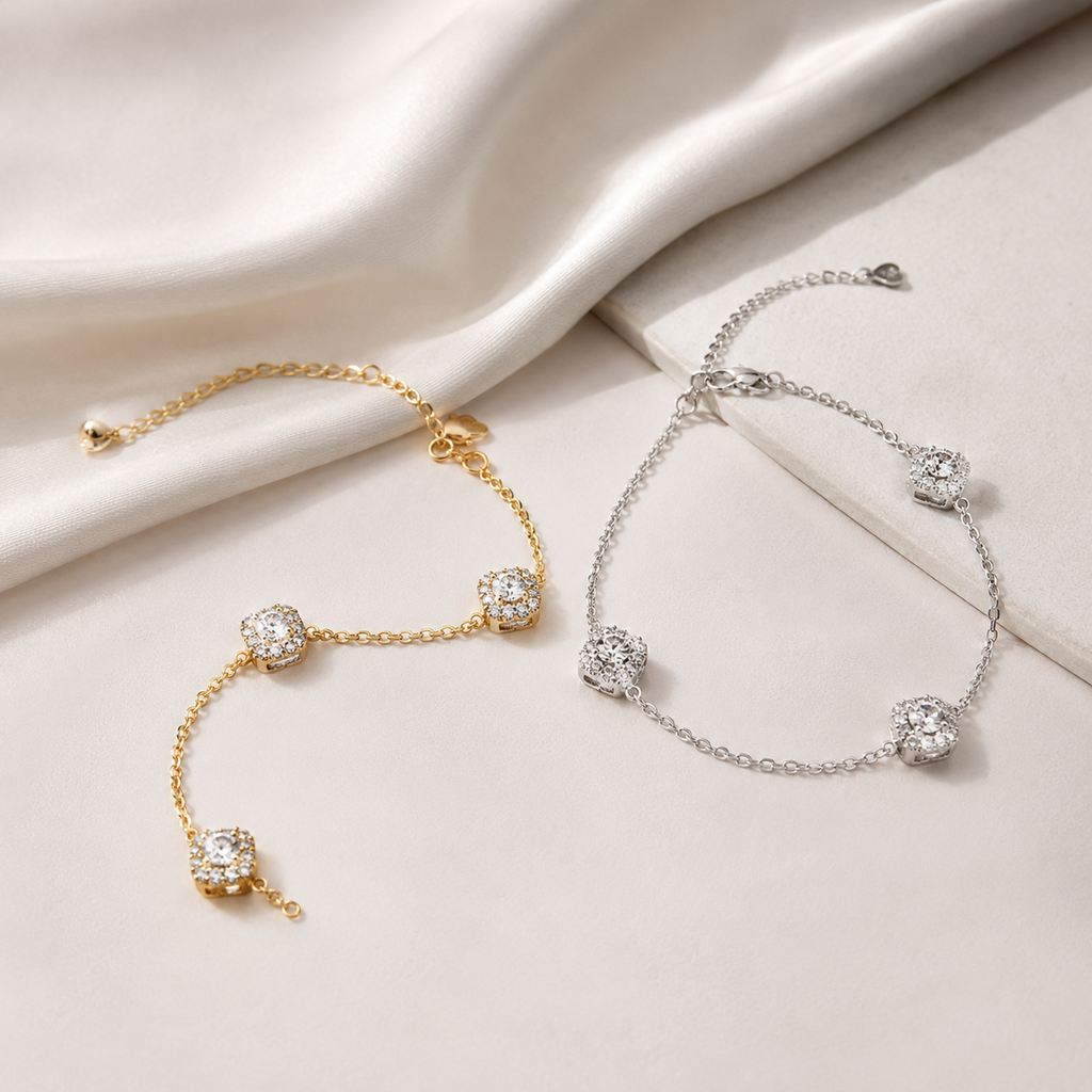 14K Gold Filled Moissanite Clover Stud Earrings