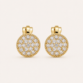 Éclat Circle Gold-Tone Zircon Clip-On Earrings