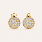Éclat Circle Gold-Tone Zircon Clip-On Earrings