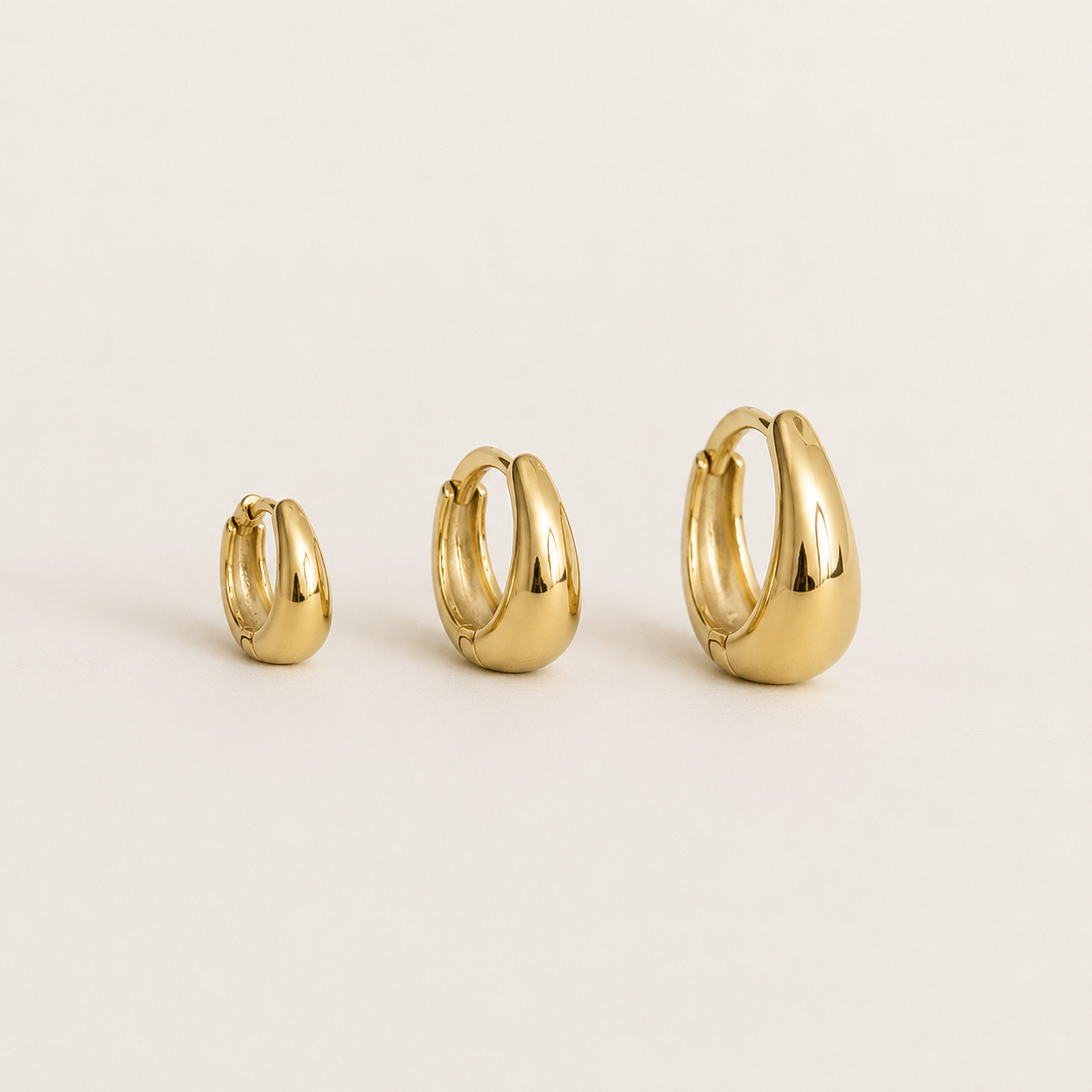 Sculpted Huggie Hoop Trio