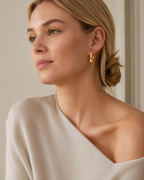 Small Chunky Gold Hoop Earrings