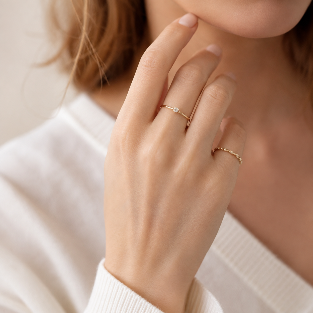 Delicate Solitaire Zircon Ring — 925 Sterling Silve