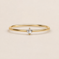 Delicate Round Zircon Ring — 925 Sterling Silver