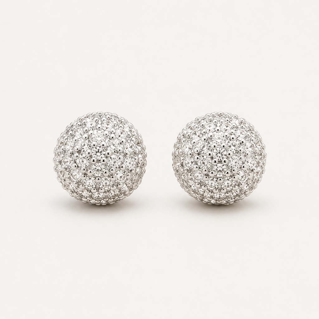 Lumière Pavé Ball Stud Earring