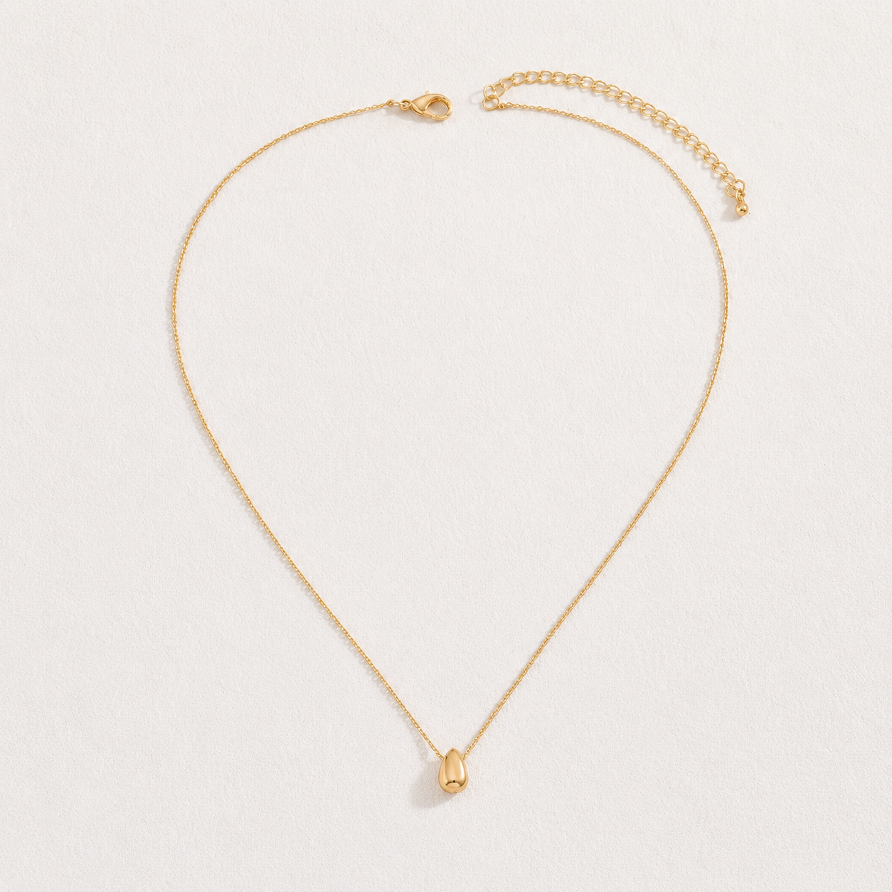 Minimalist Water Drop 18K Gold-Plated Stainless Steel Necklace