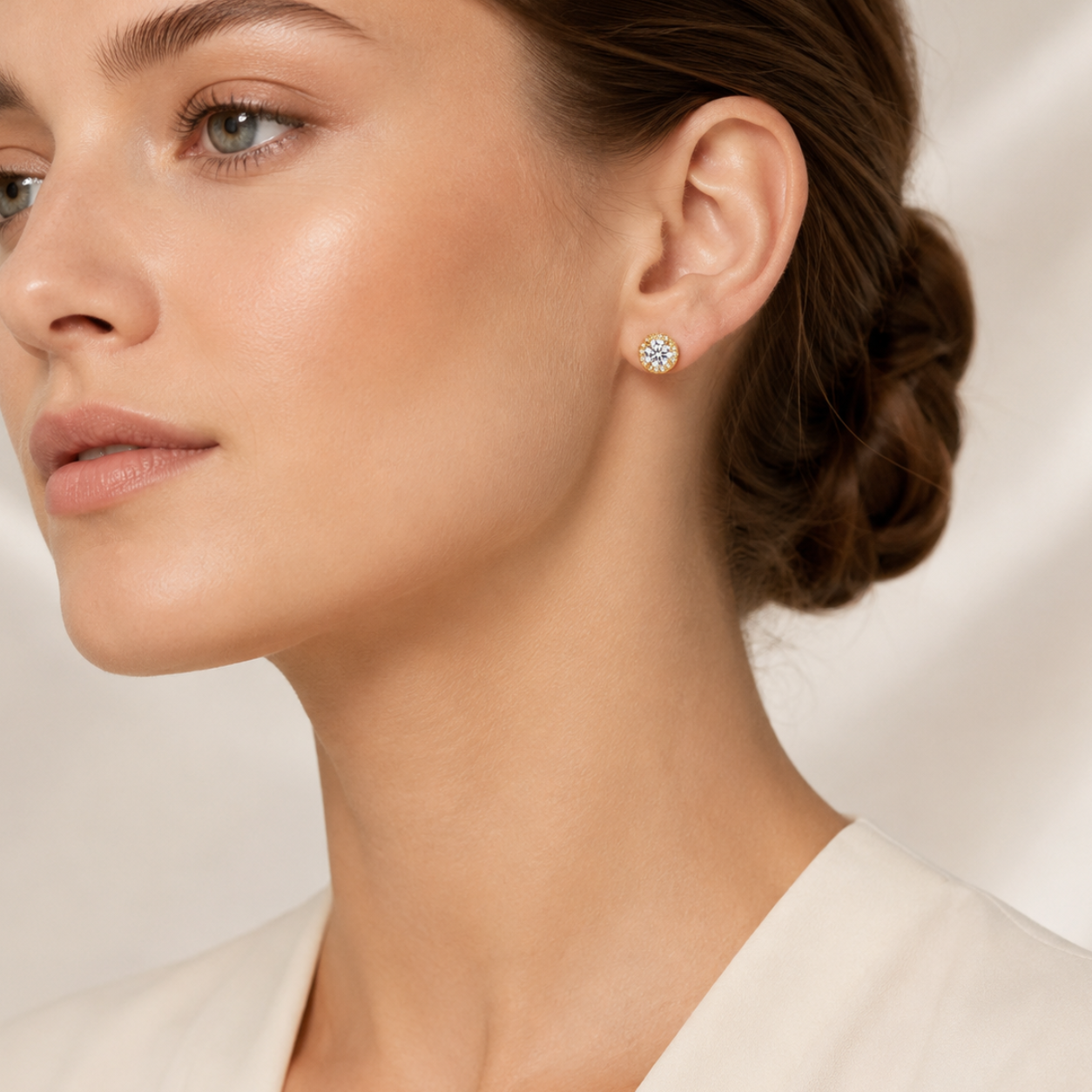 Gold Éclat Halo Earrings