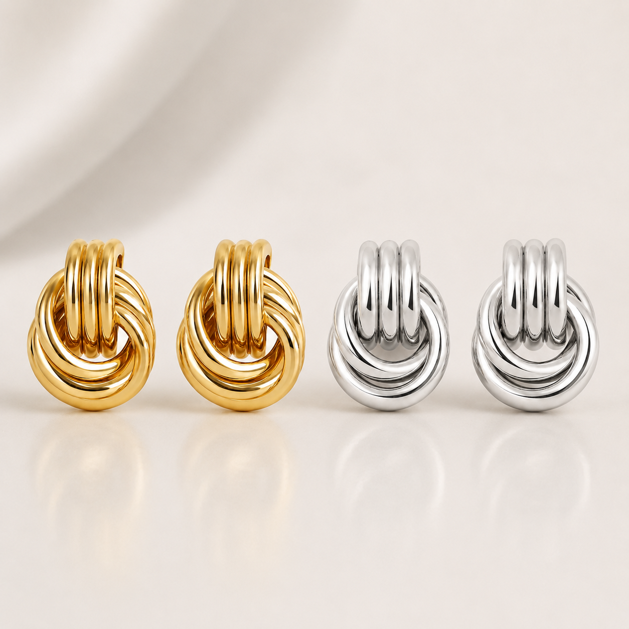 14K Gold Plated Knot Earrings