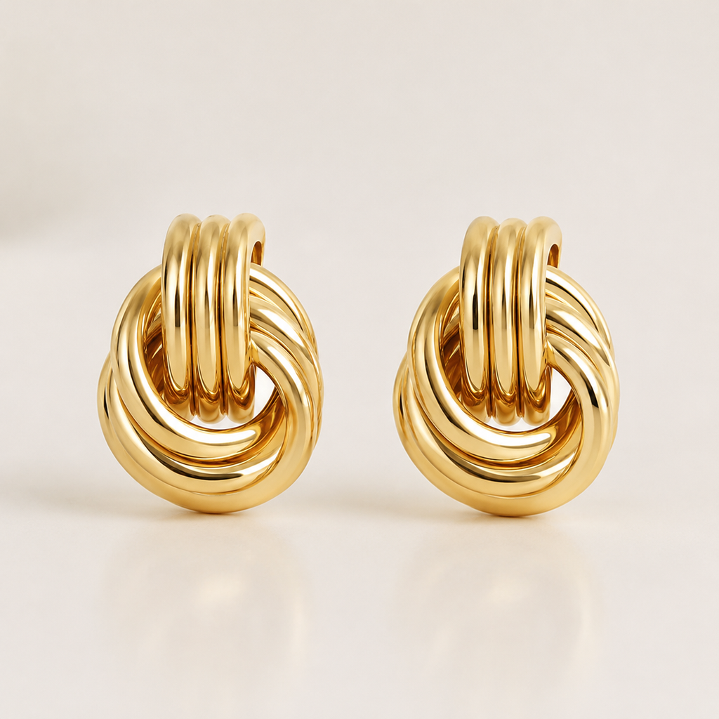 14K Gold Plated Knot Earrings
