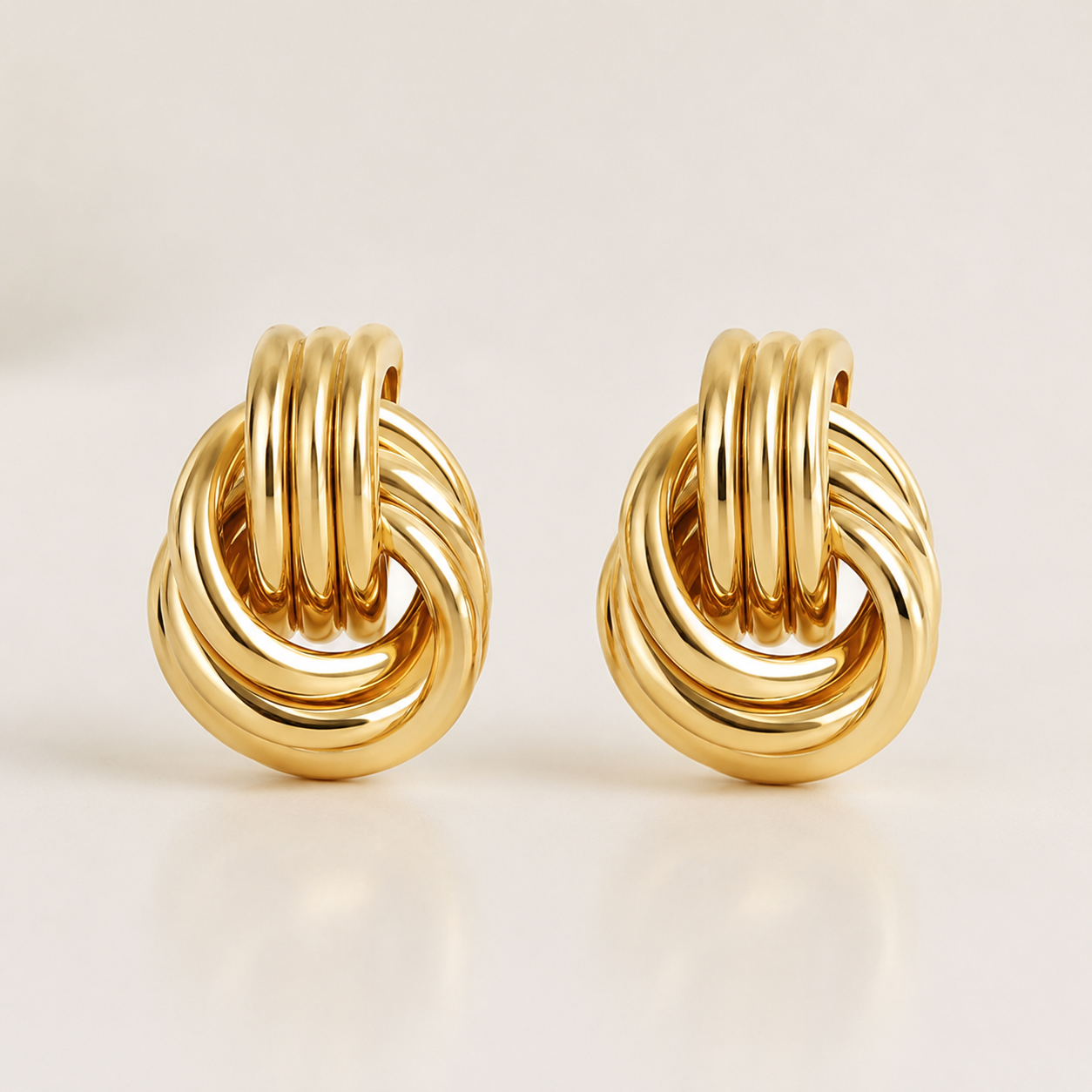 14K Gold Plated Knot Earrings