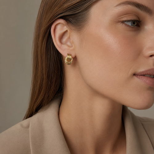 14K Gold Plated Knot Earrings
