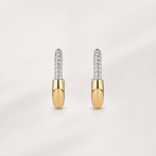 Two-Tone Zircon Huggie Hoops