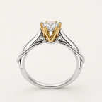 18K Gold-Plated Sterling Silver Solitaire Zircon Ring