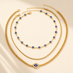 Gold-Tone Evil Eye Layered Necklace Set