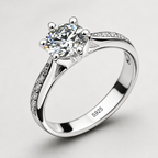 Sterling Silver 925 Solitaire Ring with Brilliant Centre Stone