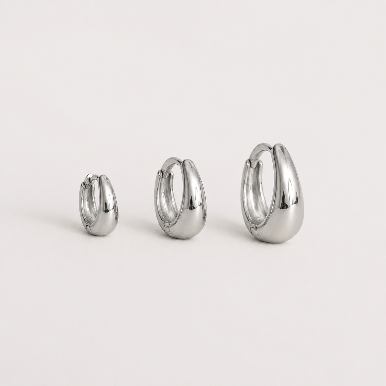 Sculpted Huggie Hoop Trio