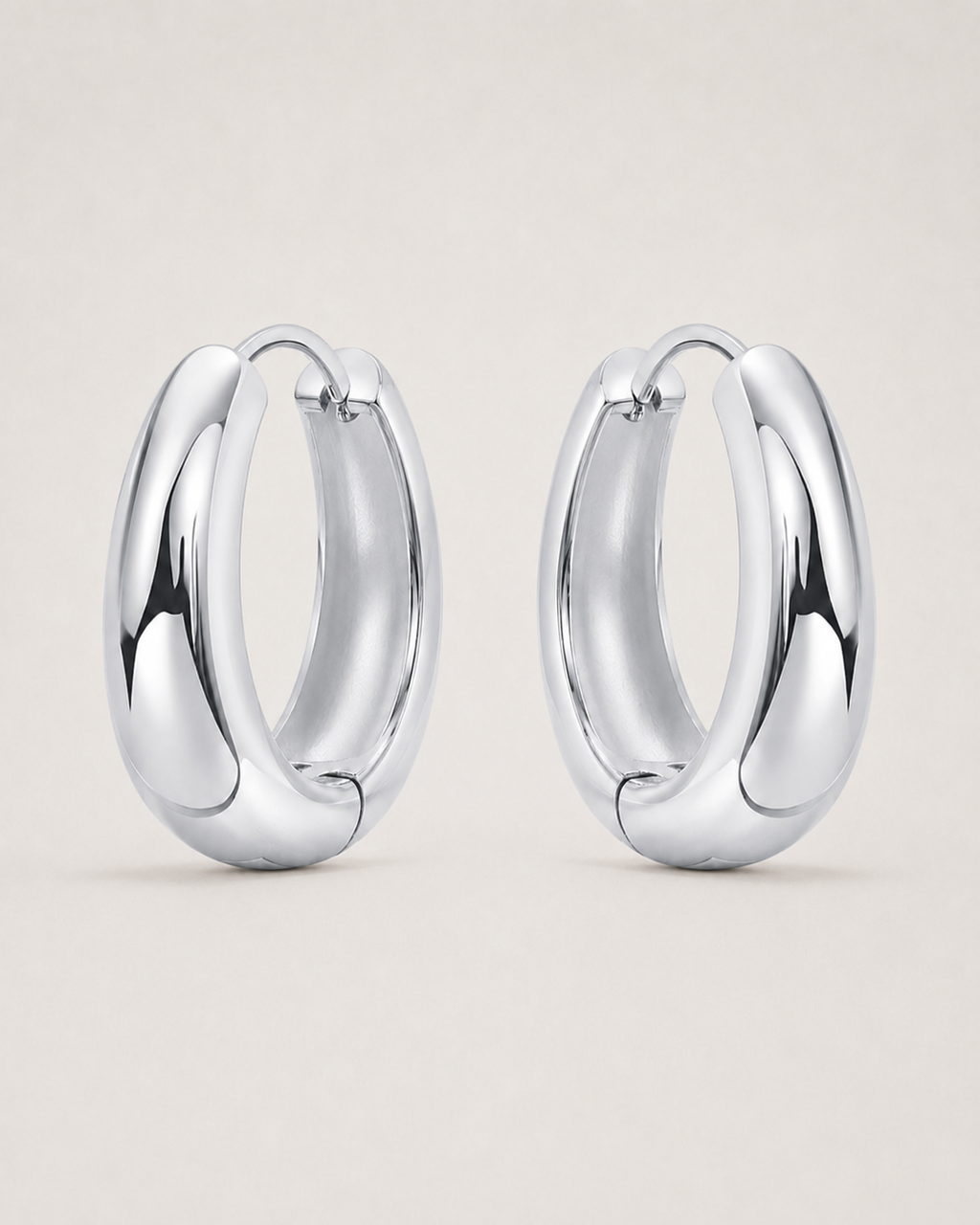 Small Chunky Gold Hoop Earrings