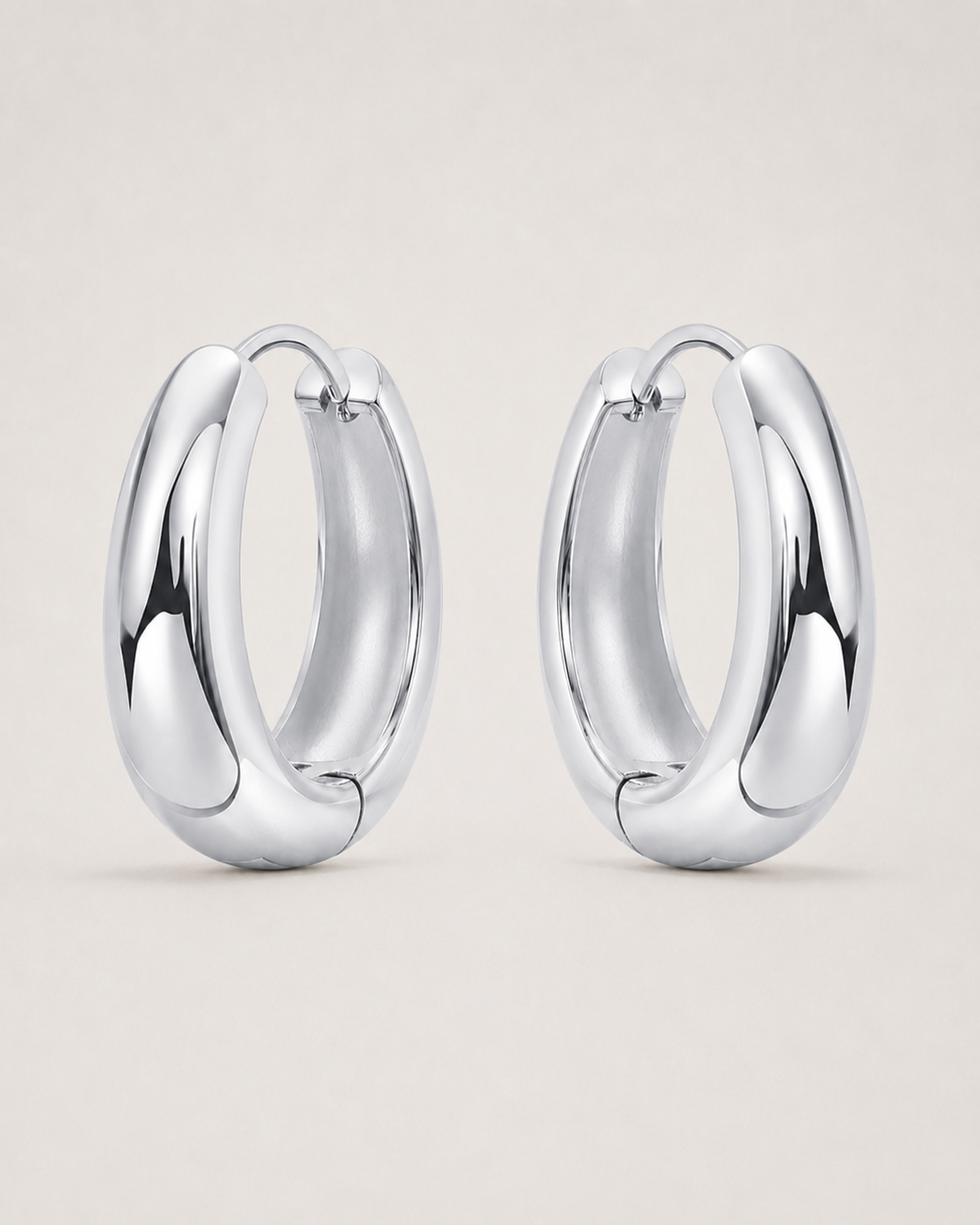 Small Chunky Gold Hoop Earrings