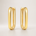 925 Sterling Silver Gold U-Shaped Hoop Earrings