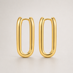 925 Sterling Silver Gold U-Shaped Hoop Earrings