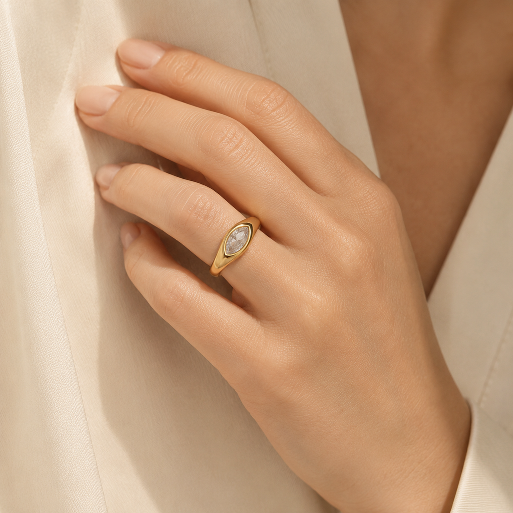 Colorful Zircon Eye Ring