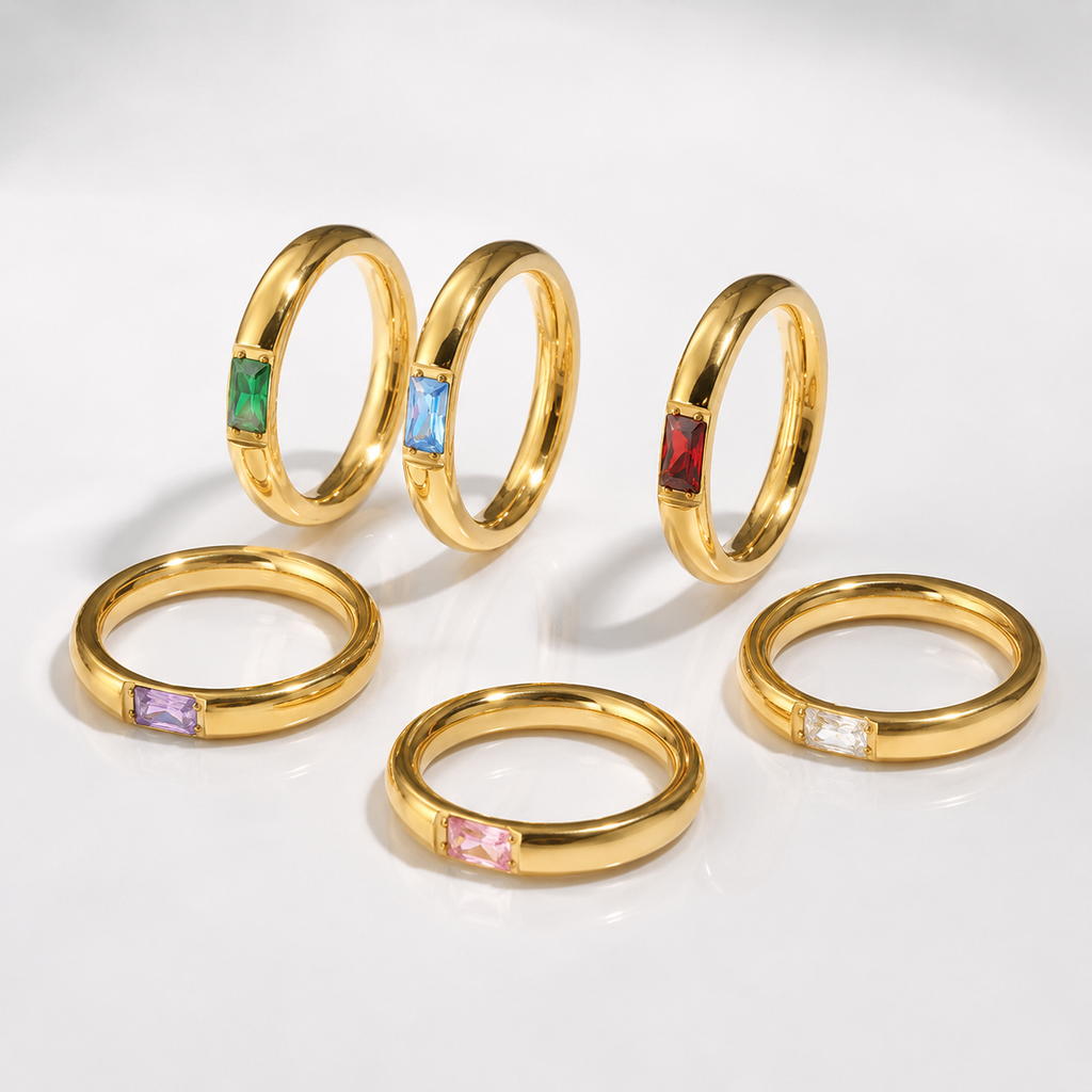 Gold-Plated Birthstone Ring