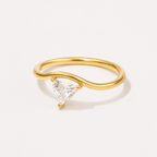 Elegant Wave Zircon Ring