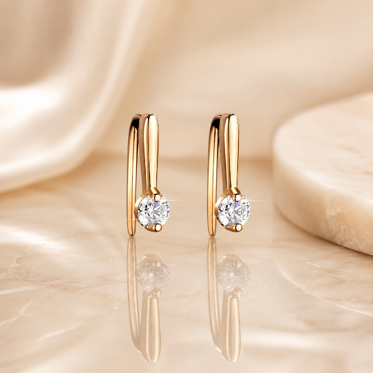Lumière Rose Moissanite Earr