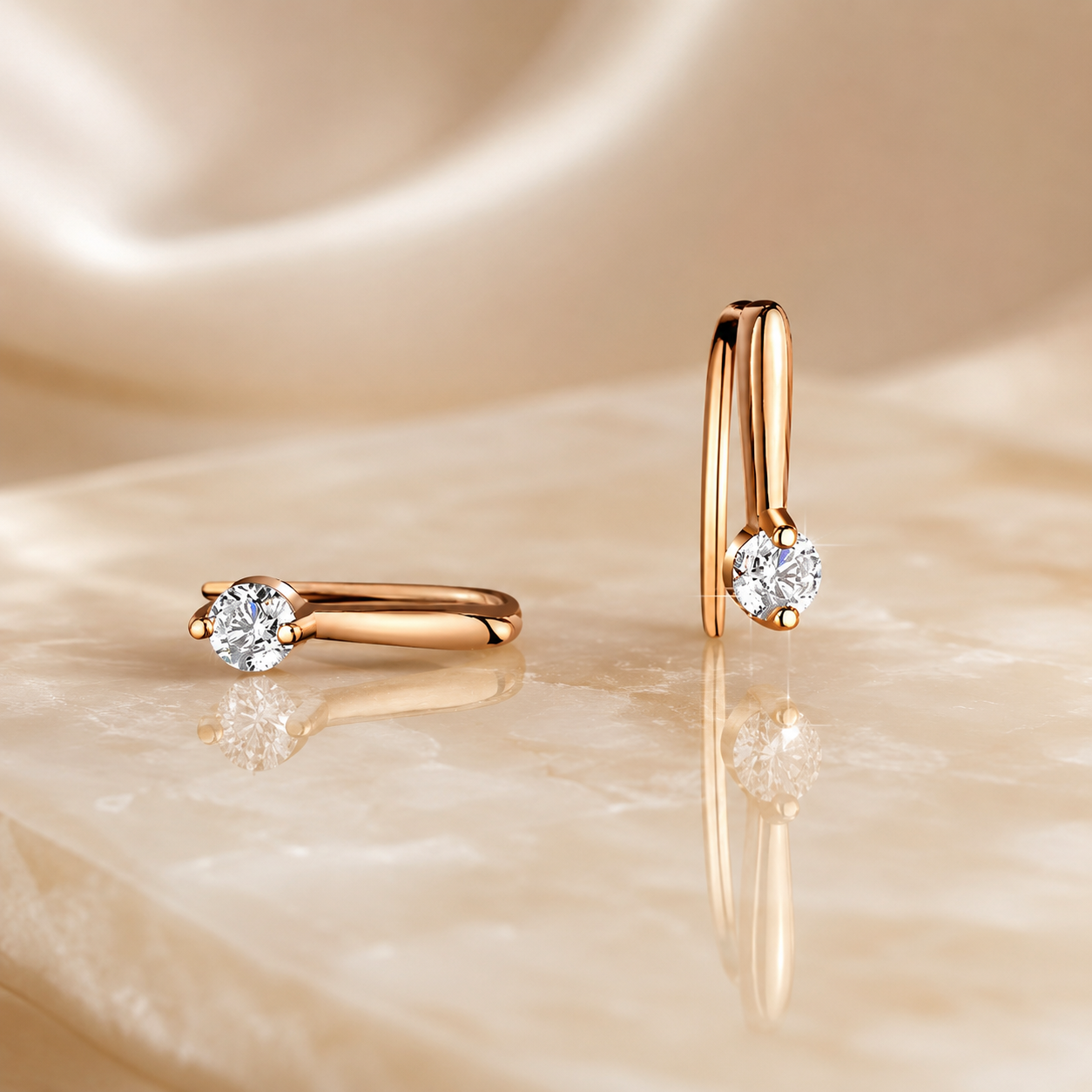 Lumière Rose Moissanite Earr