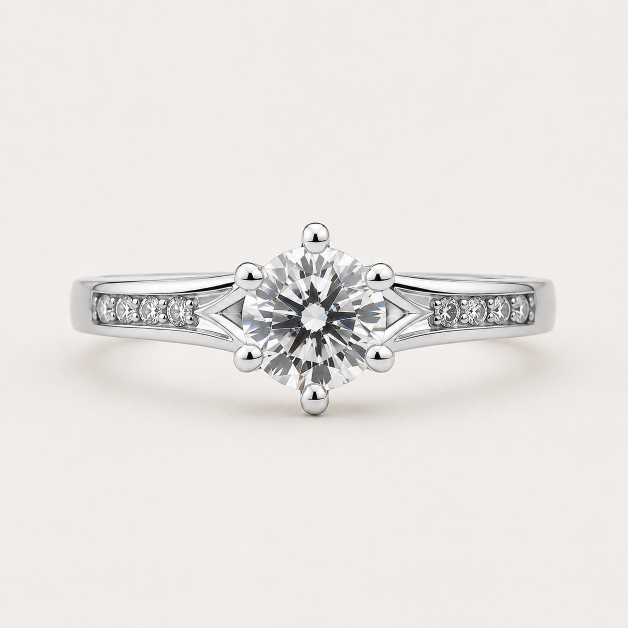 Sterling Silver 925 Solitaire Ring with Brilliant Centre Stone