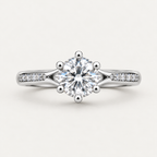 Solitärring aus 925er Sterlingsilber mit brillantem Mittelstein