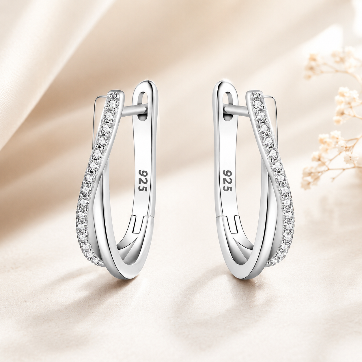 Élégance 925 Silver Hoop Earrings