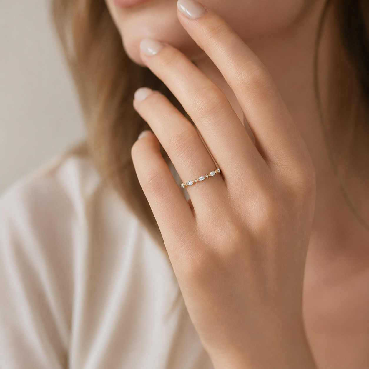 Marquise & Round Zirconia Ring