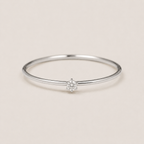Delicate Solitaire Zircon Ring — 925 Sterling Silve