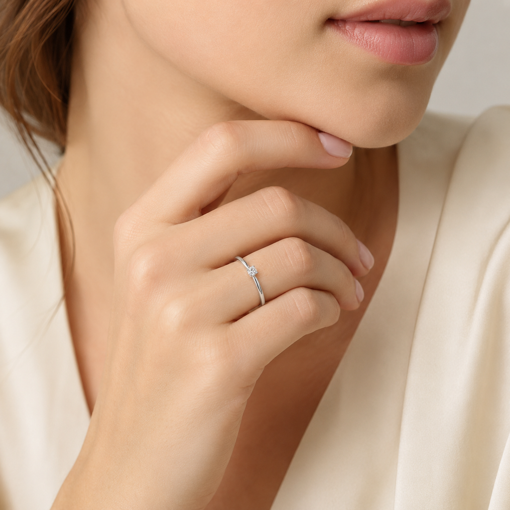 Classic Solitaire Cubic Zirconia Ring