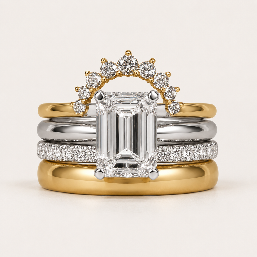 Radiant Square Ring Set