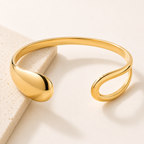 Goldfarbenes geometrisches Manschettenarmband aus Legierung