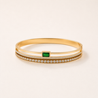 Goldenes Edelstahl-Zirkonia-Armband