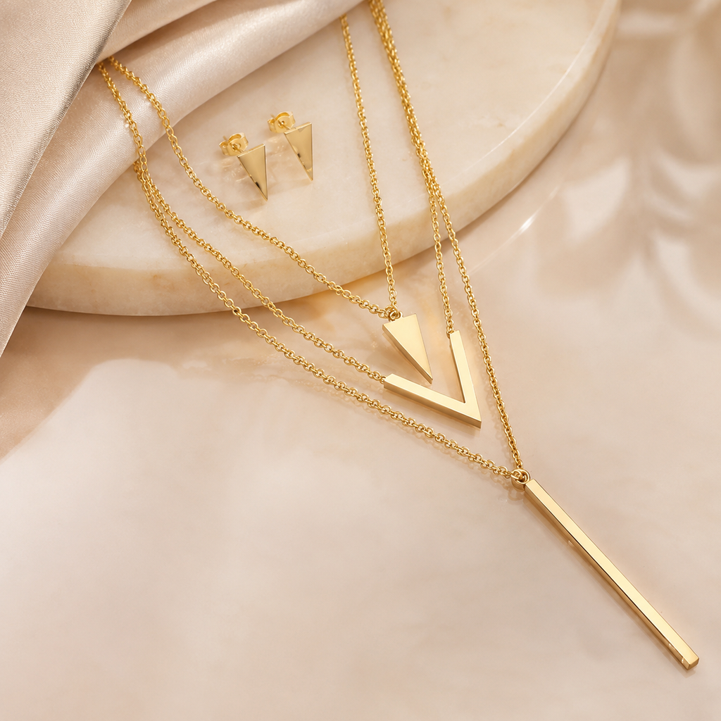 Gold V Élégance Jewellery Set