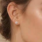 Crystal Ball Sterling Silver Stud Earrings
