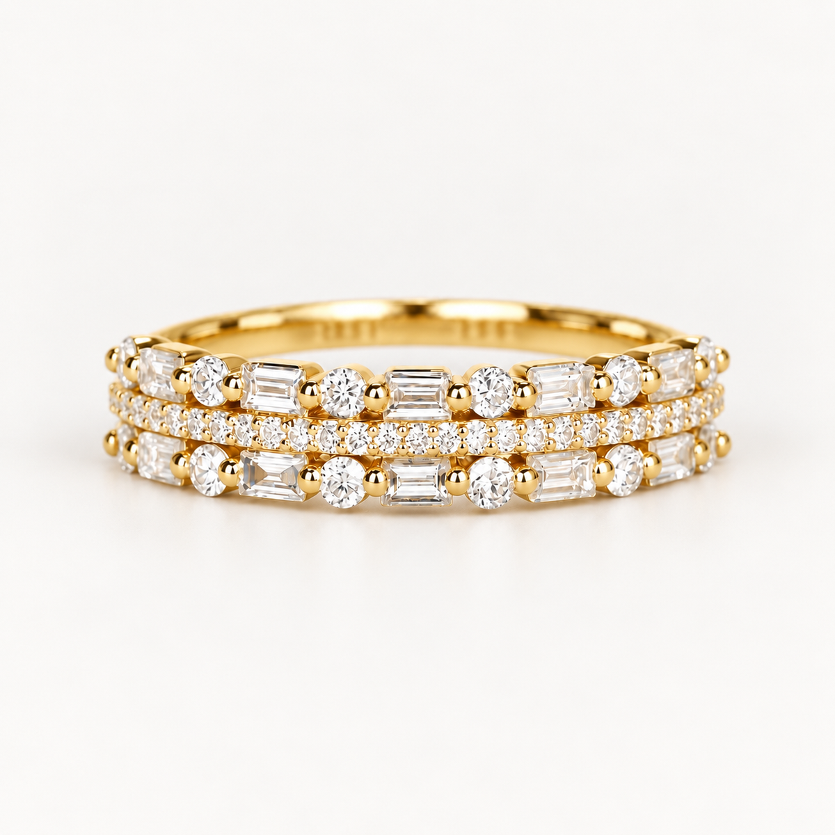 Geometric Cubic Zirconia Ring