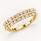 Geometric Cubic Zirconia Ring