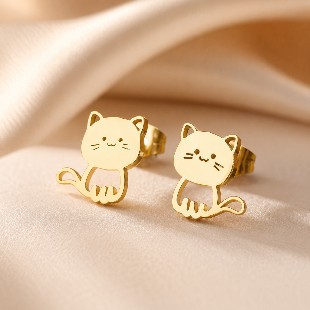 Little Cat Love Stud Earrings