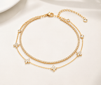 Gold Clover Riviera Anklet Set